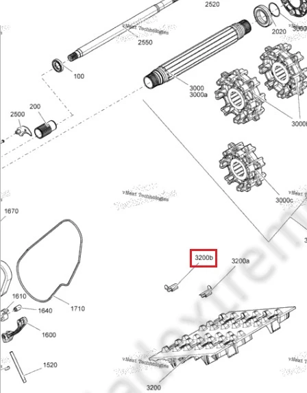 Шип — Привод — для SKI-DOO FREERIDE 146 850 E-TEC
