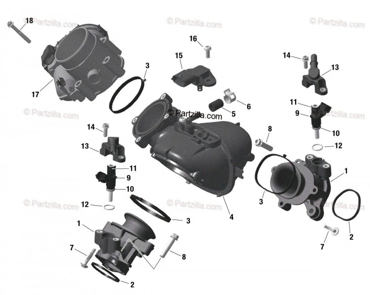 Воздухозаборный коллектор — Впускная система Manifold и Throttle Кузов — для Can-Am Defender