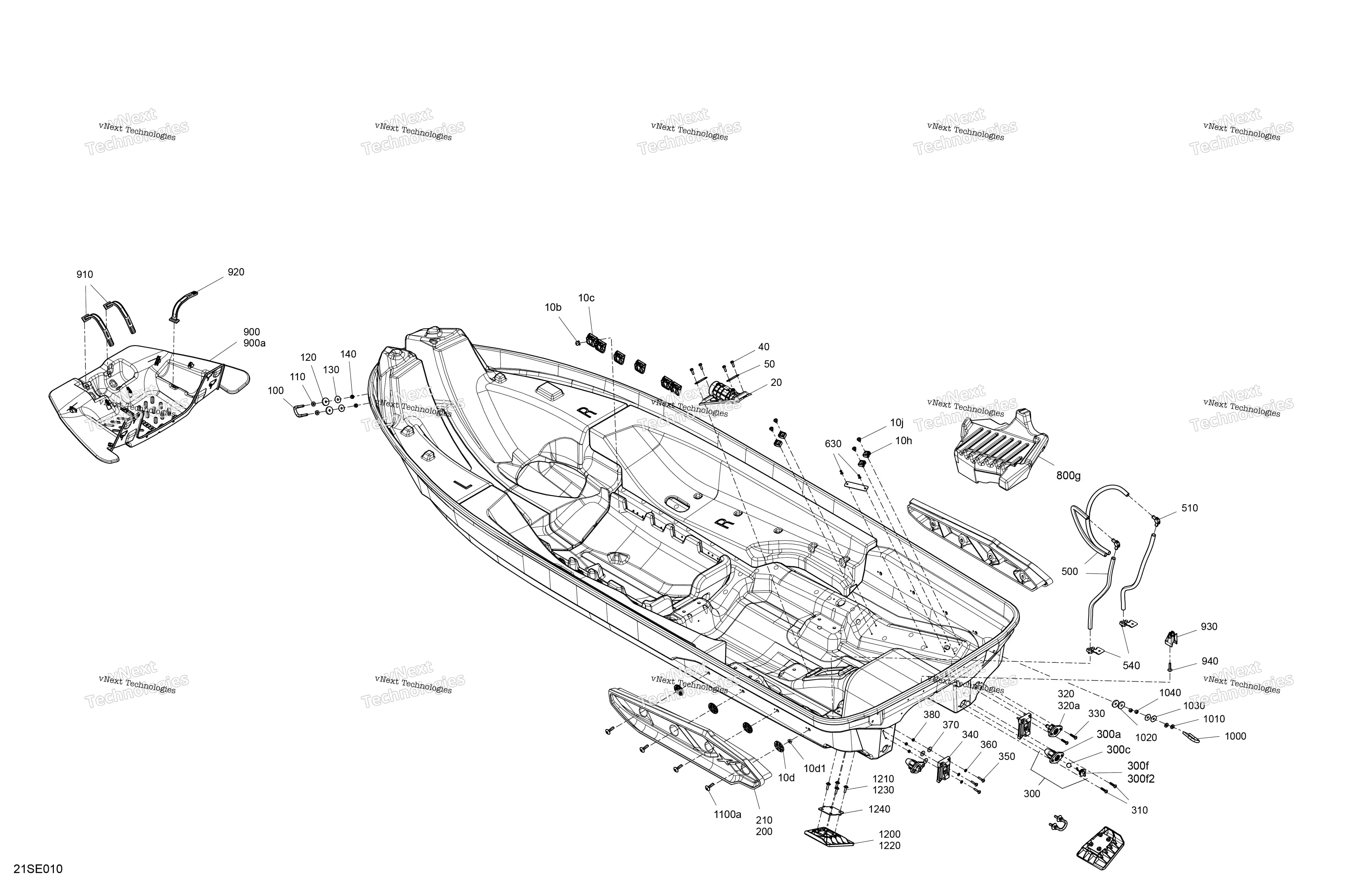 Правый спонсон — Корпус — для SEA-DOO 2027 RXP-X 350