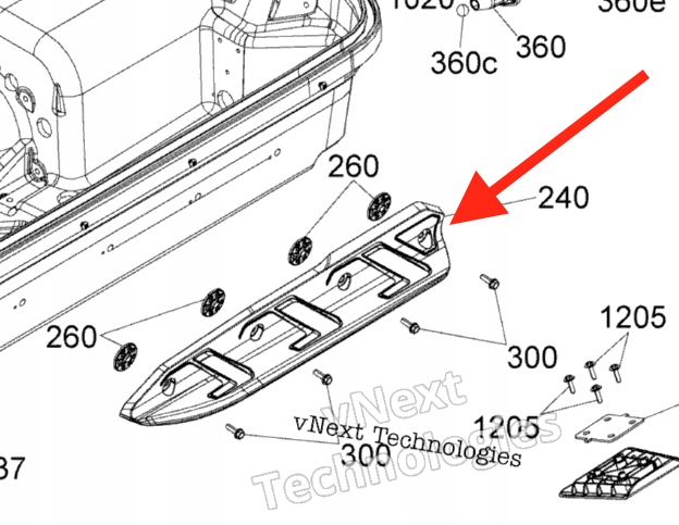 Левый спонсон — Корпус — для SEA-DOO 2027 GTI SE 130