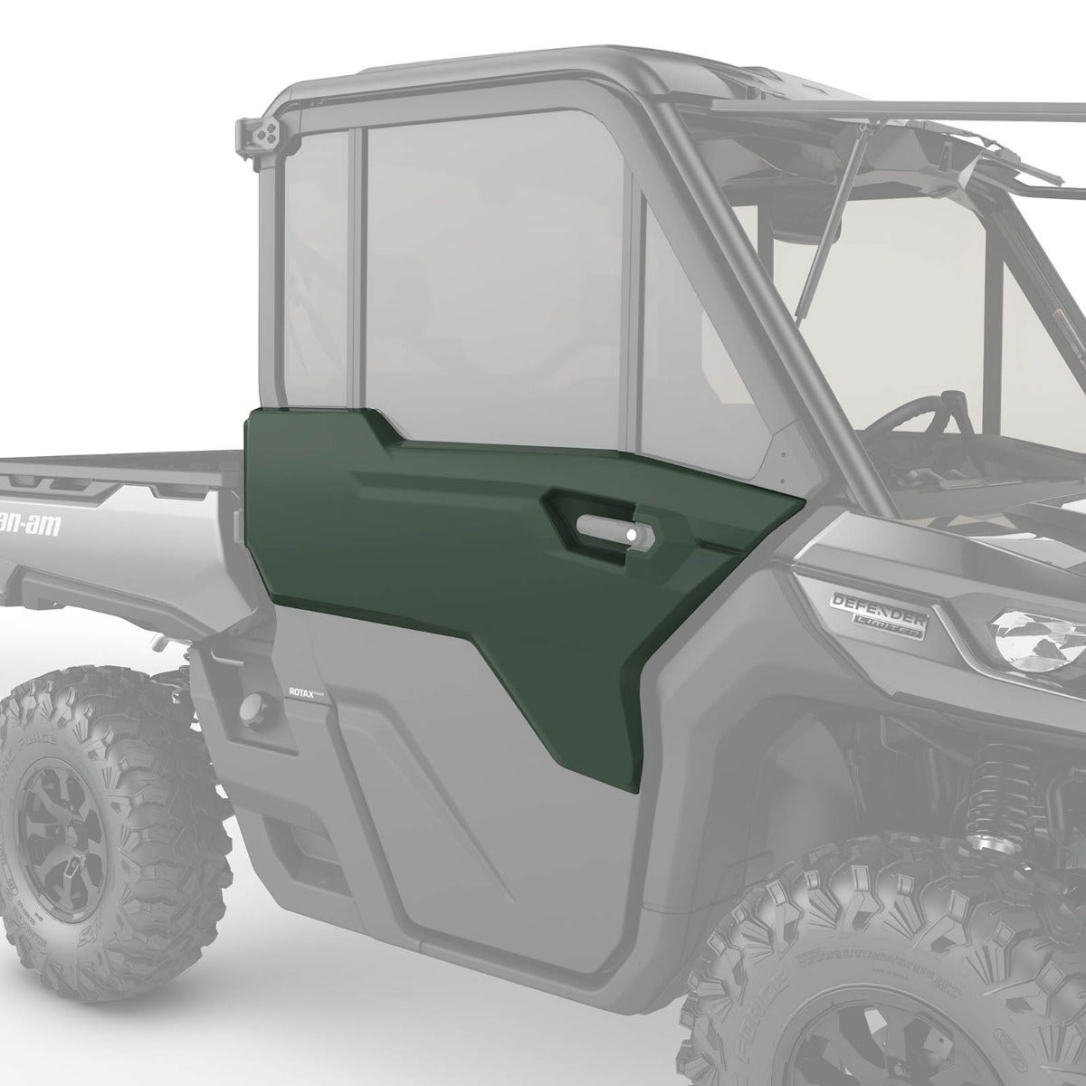 Обшивка передней правой двери Can-Am Defender — зеленый компас
