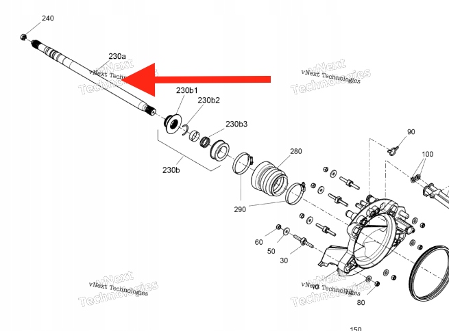 Карданный вал — Движитель — для Sea-Doo — для SEA-DOO 2027 GTX 230