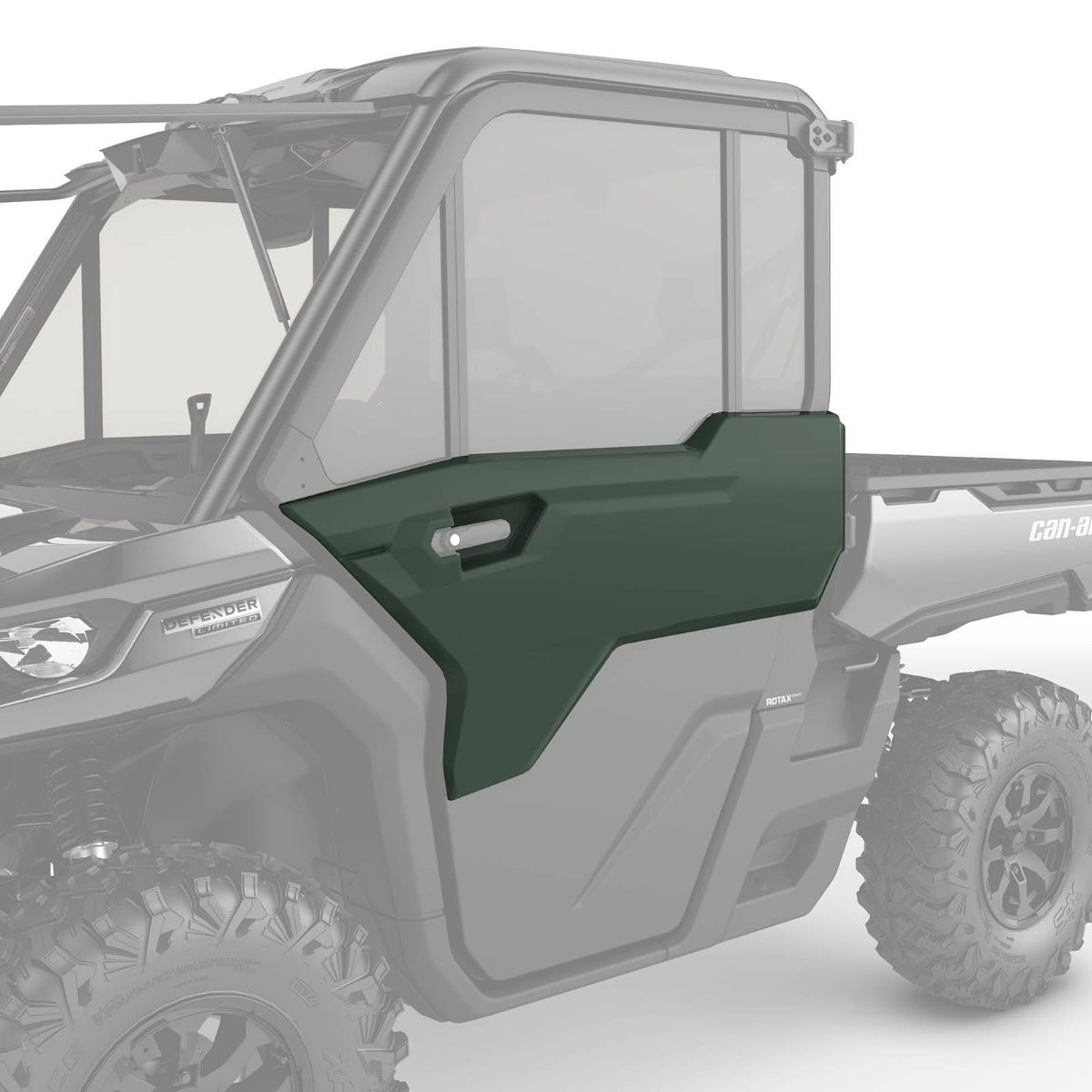 Обивка передней левой двери Can-Am Defender — зеленый компас